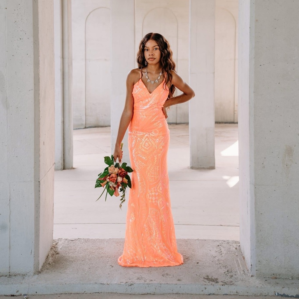 Elegant Orange Evening Dress